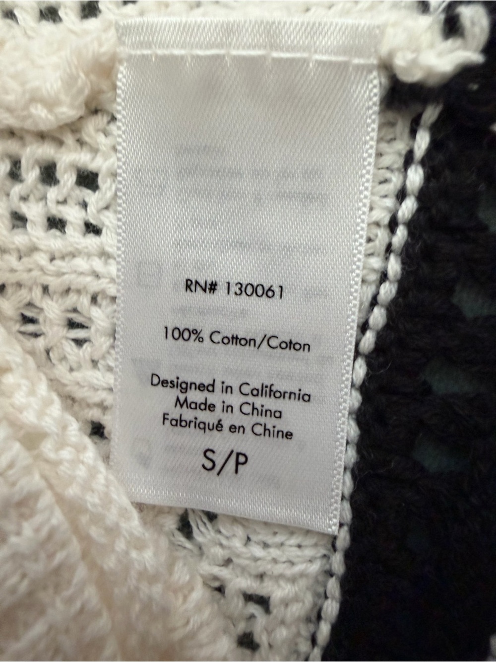 L*Space Crochet Knit Shorts Cover Up White Black Cotton Beach Swim Size Small - Picture 3 of 6